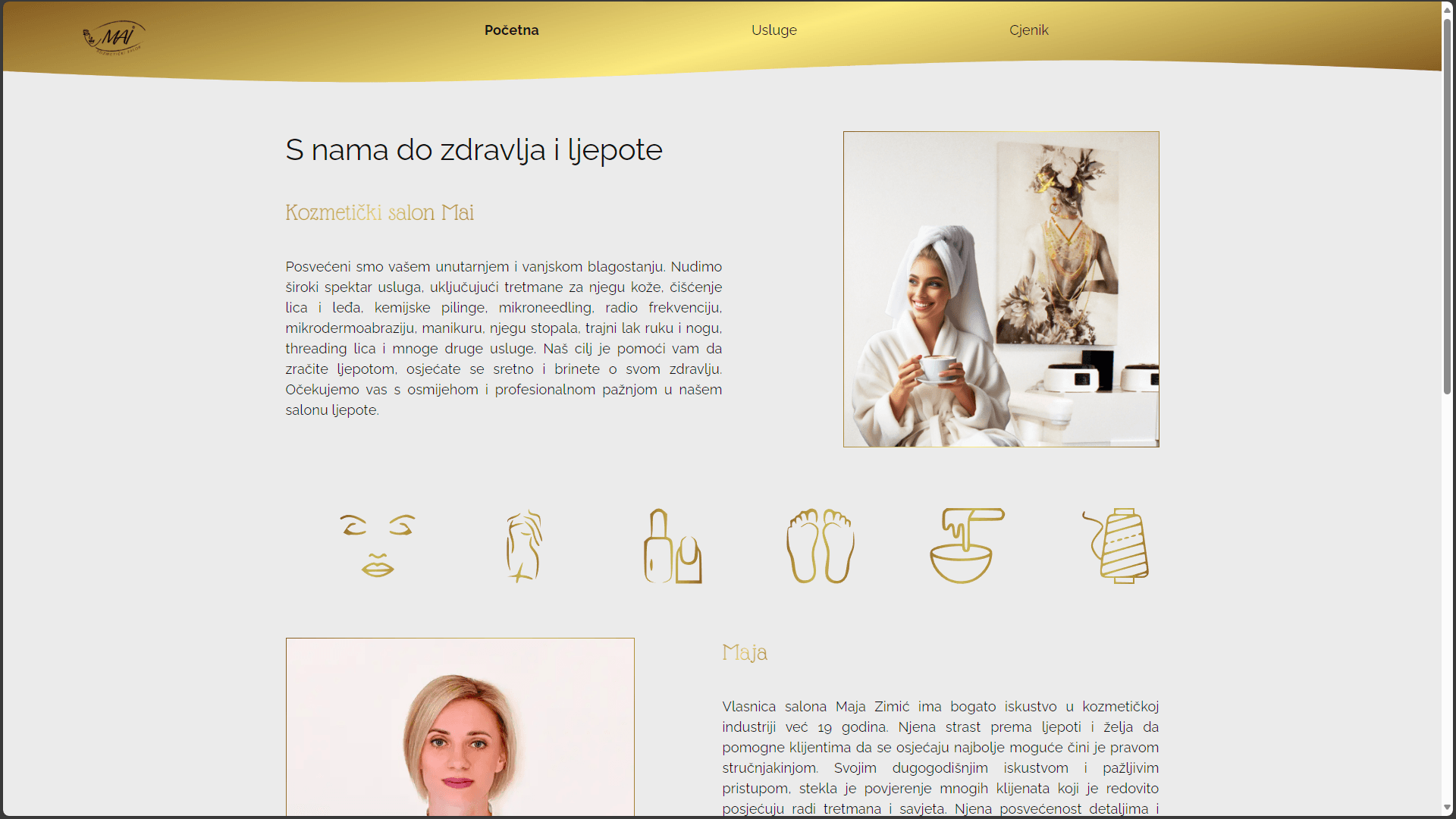 Beauty salon website